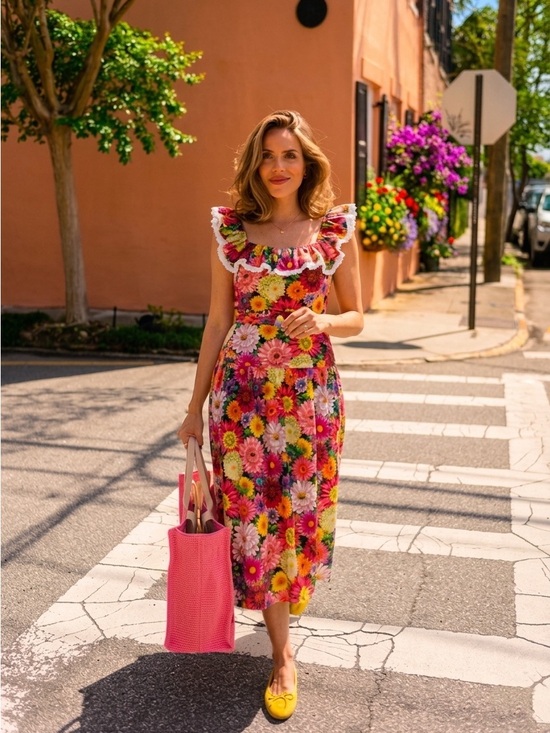 Borgo De Nor Dresses & Skirts - BORGO DE NOR Jessie Over the Rainbow Floral Midi Dress Sz 8 AU/4 US